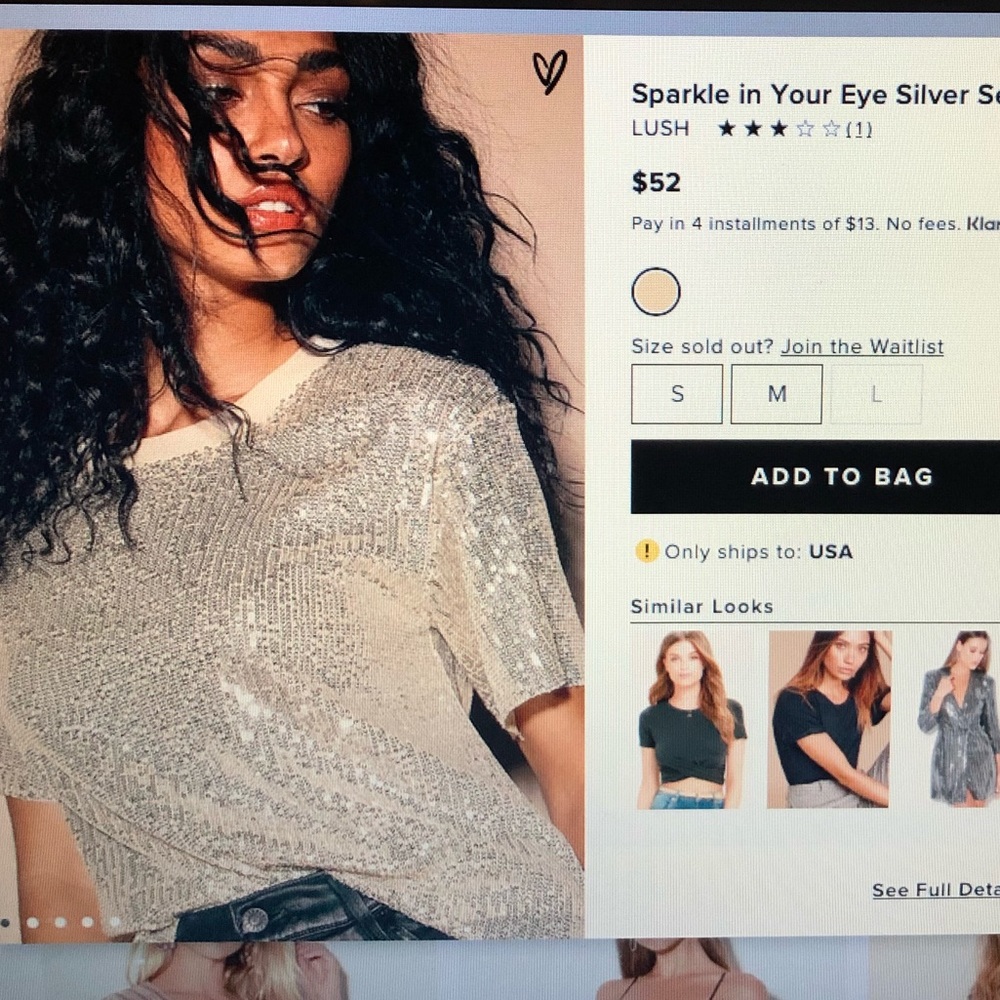 Lush silver sequin top - Picture 7 of 7